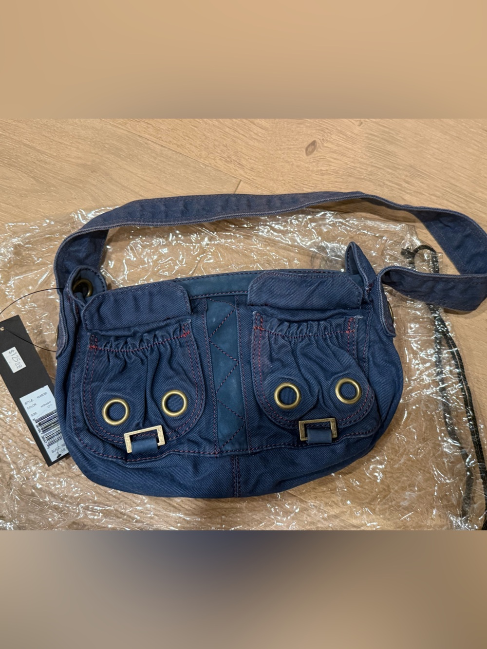 Marc By Marc Jacobs Vintage Navy Shoulder Bag with Brass Accents NWT
